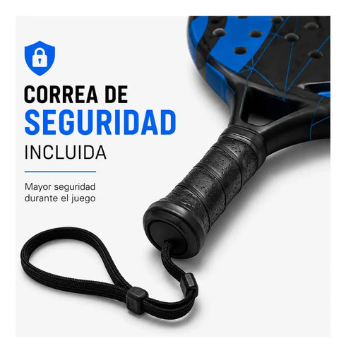 Paleta De Pádel Profesional Diseño Moderno Alto Rendimiento Azul