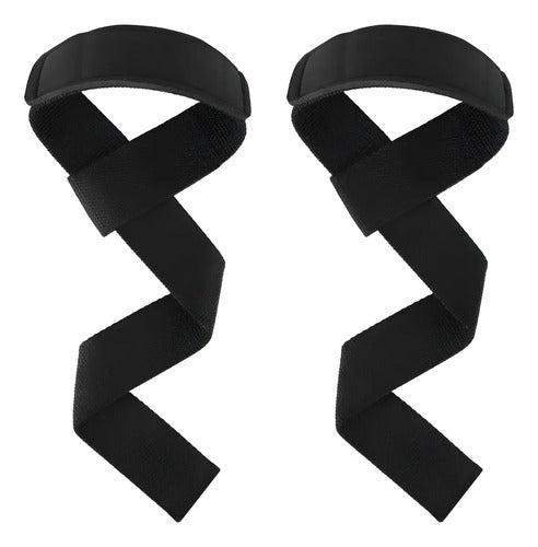 Agarre Strap Musculacion Levantamiento Pesas (par) Negro