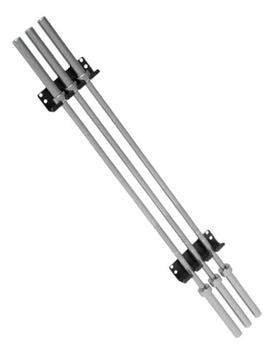 Soporte Para 3 Barras Olimpicas Vertical Gym Livepro Negro