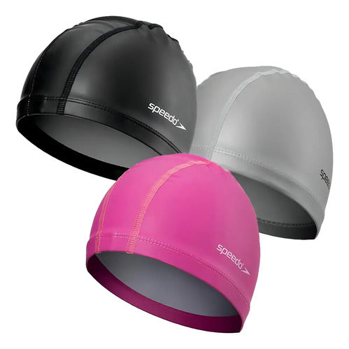 Gorro De Natacion Speedo Pace Textil Impermeable Piscina Color Gris