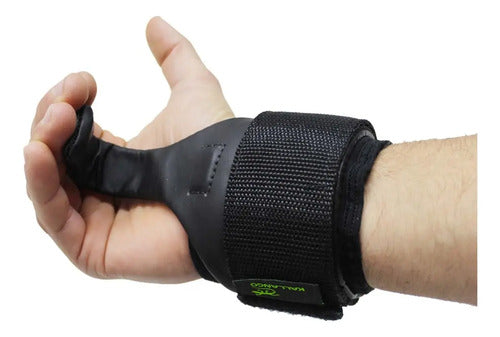 Gancho Poder Agarre Profesional Muñequera Strap Kallango Negro