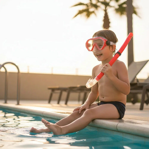 Set Snorkel Mascara Hydro Jr Niño Antifog Rojo