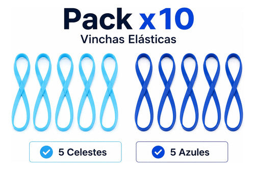 Pack X10 Vinchas Para Cabello Elásticas Talle Único Surtido Unico