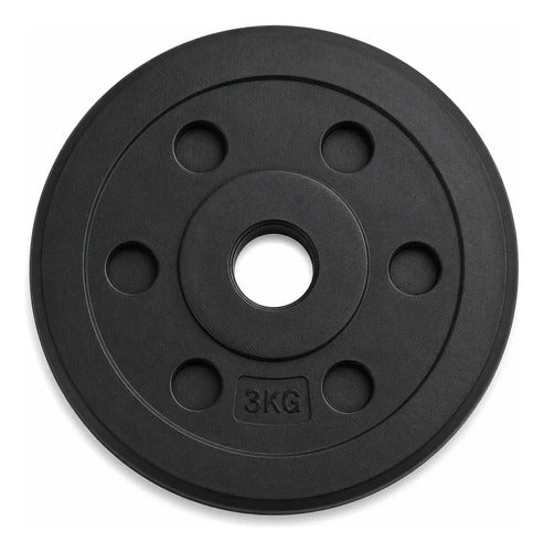 Kit Pesas Barra Recta Discos Pvc Cemento Gimnasio Fitness Barra 150 M 4x3 Kg 6x2 Kg