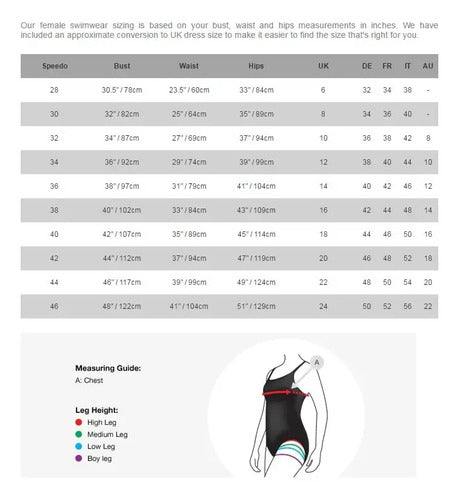 Malla De Natacion Legsuit Short Dama Speedo Endurance+ Negro Liso 50