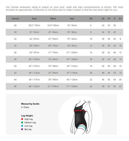 Malla De Natacion Legsuit Short Dama Speedo Endurance+ Negro Liso 48