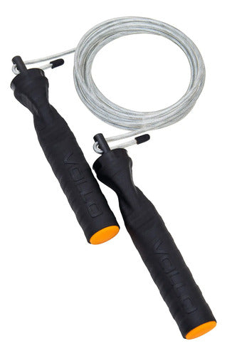 Cuerda De Entrenamiento Saltar Crossfit Acero - Vollo Negro