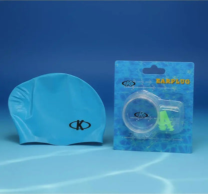 Set X2 Gorras De Natación De Silicona +tapones Para Oídos Surtido Lisa Único