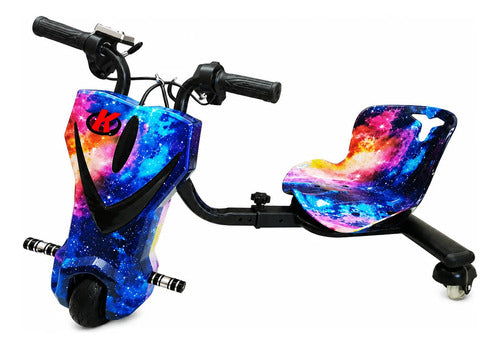 Tripatín Eléctrico Drift 3 Ruedas Con Asiento Bateria Niños Azul