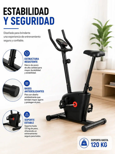 Bicicleta Ergométrica Pro Fitness Cardio Resistencia Negro Negro