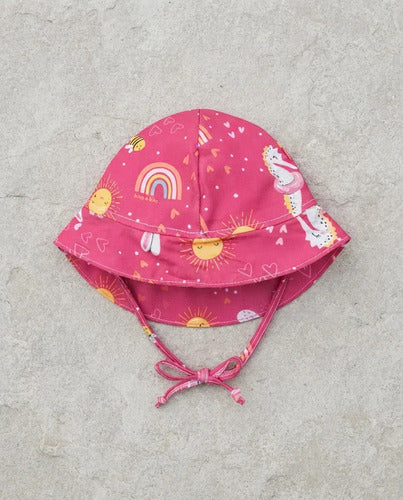 Gorro Niño/a Playa Para El Solo Uv50+ - Kiko E Kika Rosa 3 Floreado