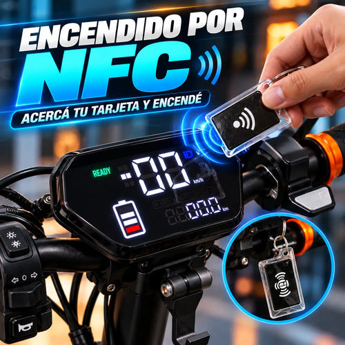 Monopatín Eléctrico Storm 800w 48v Plegable Nfc Adulto Naranja