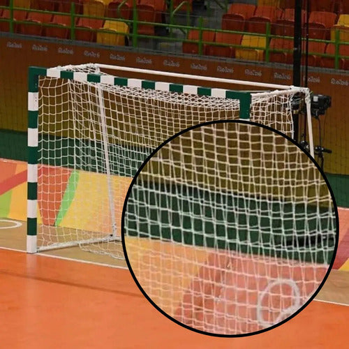Par Redes Arco Fútbol 5/sala Handball 3,2x2,1m Seda Gismar Blanco