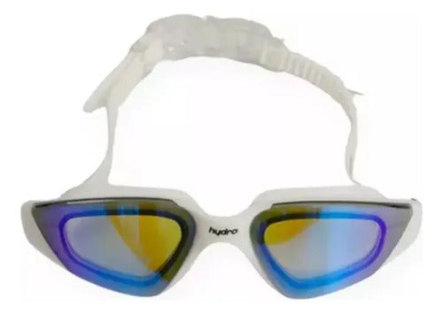 Antiparras Espejadas Hydro Lentes Natacion Antiniebla Adulto Color Blanco/azul