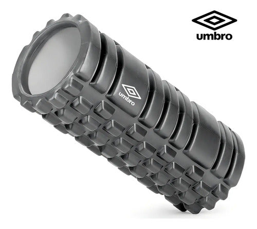 Rolo Sensitivo Umbro Hueco 33cm Yoga Pilates De Goma Eva Pvc Color Negro