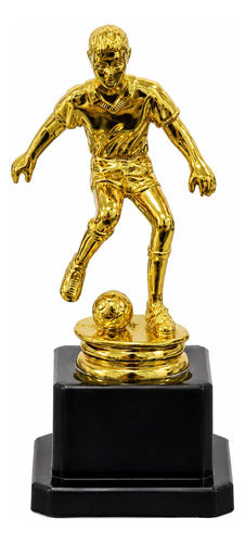 Trofeo Alegoría Fútbol Con Base Dorada 15 Cm Premiación Dorado