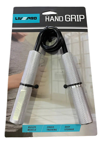 Hand Grip Ejercitador De Mano Y Antebrazo 200lb  - Livepro Plateado