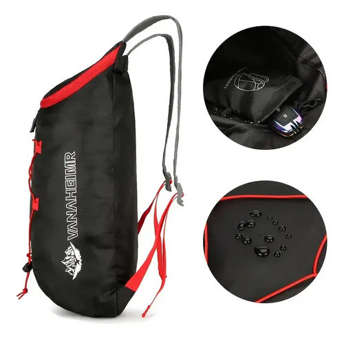 Mochila Deportiva Ultra Liviana Casual Para Viaje Camping Mm Negro Liso