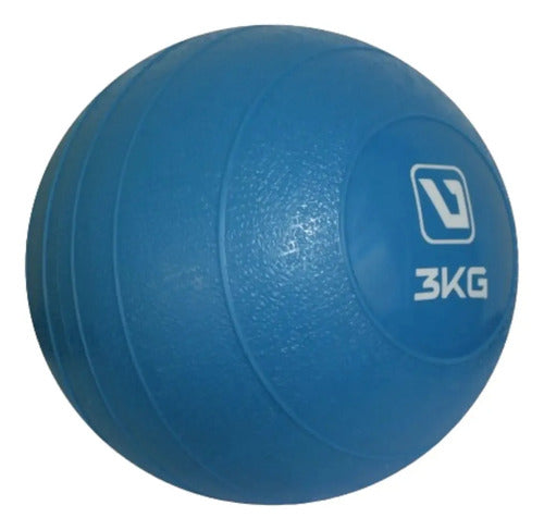 Pelota Medicine Goma Arena 3kg Espalda Equilibrio Celeste