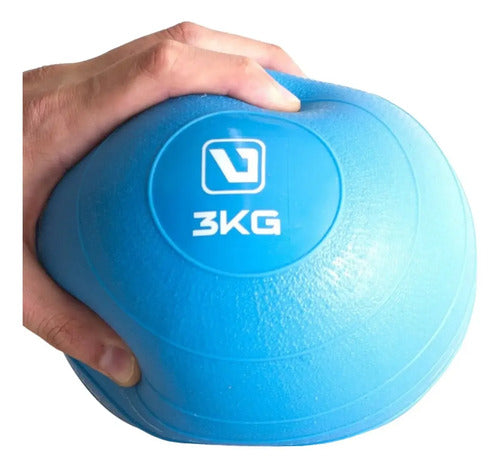 Pelota Medicine Goma Arena 3kg Espalda Equilibrio Celeste