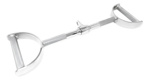 Agarre Recto Para Espalda Barra De Remo Bajo Doble D Plateado