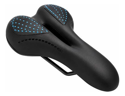 Asiento Bicicleta Mtb Prostático Con Gel Ergonómico Calidad Negro 16.5 Cm