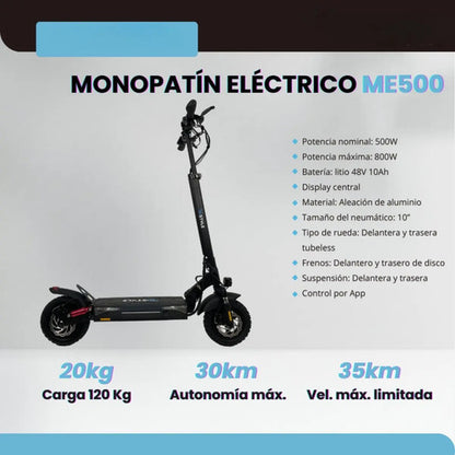 Monopatin Electrico Me500 Umistyle Negro