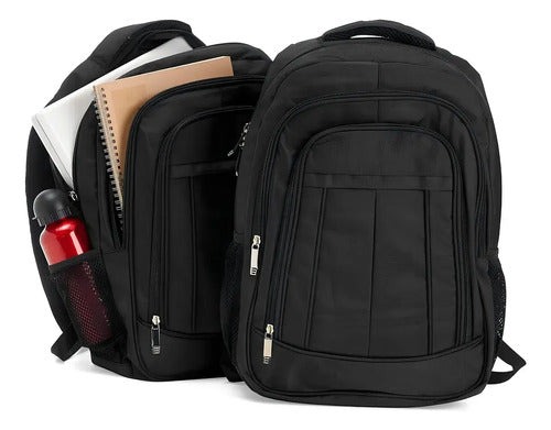 Mochila Sm Urbana 25 L Con Compartimentos - Negra Negro Liso