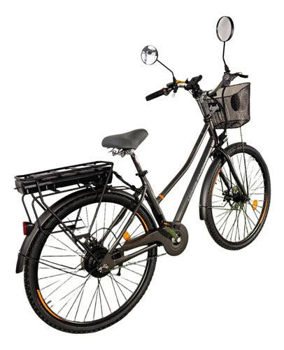 Bici Eléctrica Hiper Engine Metropolis Urbana Rodado 28 Gris Oscuro M
