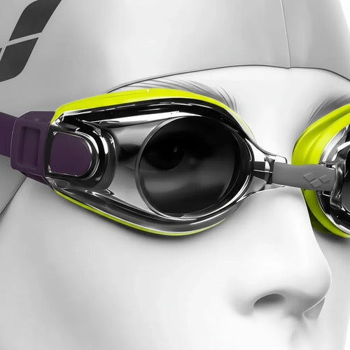 Lentes Para Natación Zoom X-fit Uv Arena Amarillo