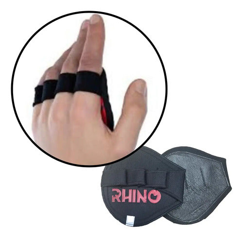 Guantillas Gimnasio Protector Manos Tipo Guante Cuero Rhino