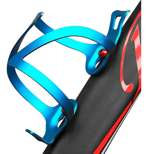 Porta Caramañola Bicicleta Ciclismo Aluminio - Zuba Color Celeste
