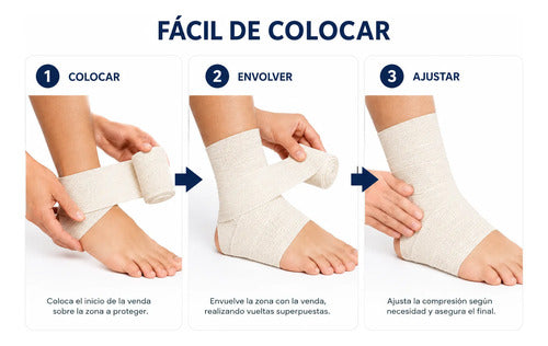 Pack X24 Vendas Semi Elásticas 5 Cm X 3 M Compresión Blanca Blanco