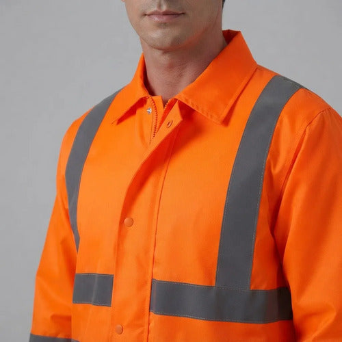 Traje Impermeable Naranja Reflectivo Vial Moto Naranja Xl