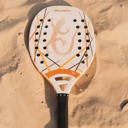 Paleta Beach Tennis Playa Fibra De Carbono Kallango® Blanco