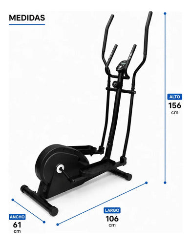 Bicicleta Elíptica Fitness Cardio Entrenamiento Hogar Gym Negro