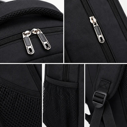 Mochila Escolar Universitaria Reforzada Negra 25l Viaje Negro Lisa
