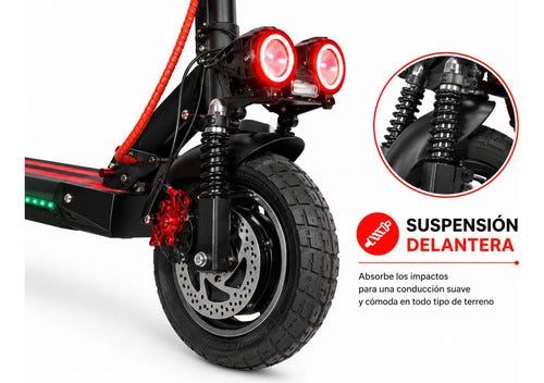 Monopatin Eléctrico Knex R10 Plegable Negro/rojo 36v*10.4ah Negro