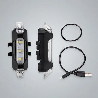Luz Bicicleta Delantera O Trasera Luz Roja Y Blanca Usb Led Negro