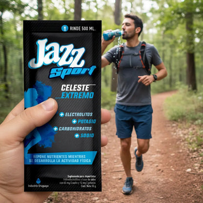 Caja X12 Bebida Polvo Isotónica Celeste Extremo Jazz Sport