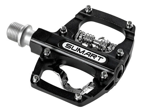 Pedales Fijación Doble Función Mtb Bmx - Sumart Negro