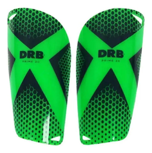 Canilleras Futbol Prime 2.0 Adultos Reforzado Entrenamiento Color Verde Talle M