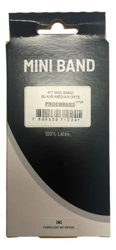 Kit 3 Mini Band Suave/media/fuerte Ind. Brasil Rhino Negro