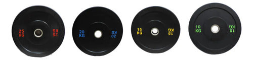 Disco Olimpico Bumpèr Engomado Hierro 10 Kg Negro
