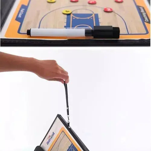 Tabla Táctica Dt Basket Completa Con Ficha Magnética Negro