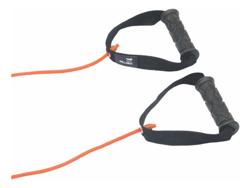 Banda Con Mango Latex Suave 1 Goma Kallango Negro/naranja