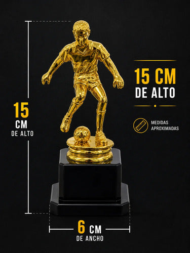 Trofeo Alegoría Fútbol Con Base Dorada 15 Cm Premiación Dorado