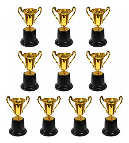 Copa Trofeo Con Asas Premio Para Deportes 13cm Pack X10 Dorado