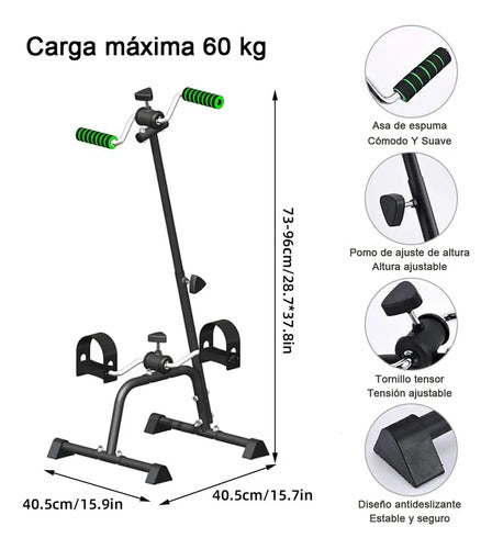 Pedalera Rehabilitación Doble Brazo Pierna Fitness Calidad