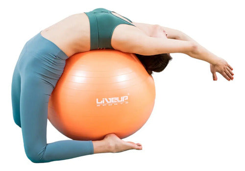 Pelota De Pilates Fitball 65cm Yoga Fitness Gym Livepro Naranja
